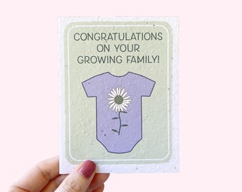 Wildflower Seed Paper Baby Shower Card: Plantable Congratulations Card