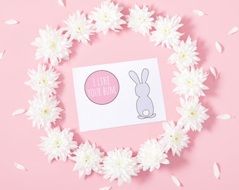 Funny Bunny Bum Easter Card: Gift for Partner