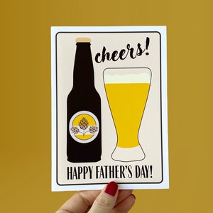 Carte de fête des pères avec bière, carte de voeux pour papa, cadeau de fête des pères fait main