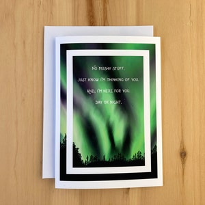 Get Well Carte de vœux, Carte d’encouragement, Carte d’empathie, Carte de sympathie, Cadeau bienveillant, Cadeau de soutien 2SLGBTQIA+, Carte d’art Northern Lights