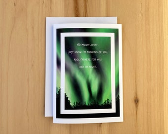 Get Well Greeting Card, Encouragement Card, Empathy Card, Sympathy Card, Caring Gift, 2SLGBTQIA+ Support Gift,  Northern Lights Art Card
