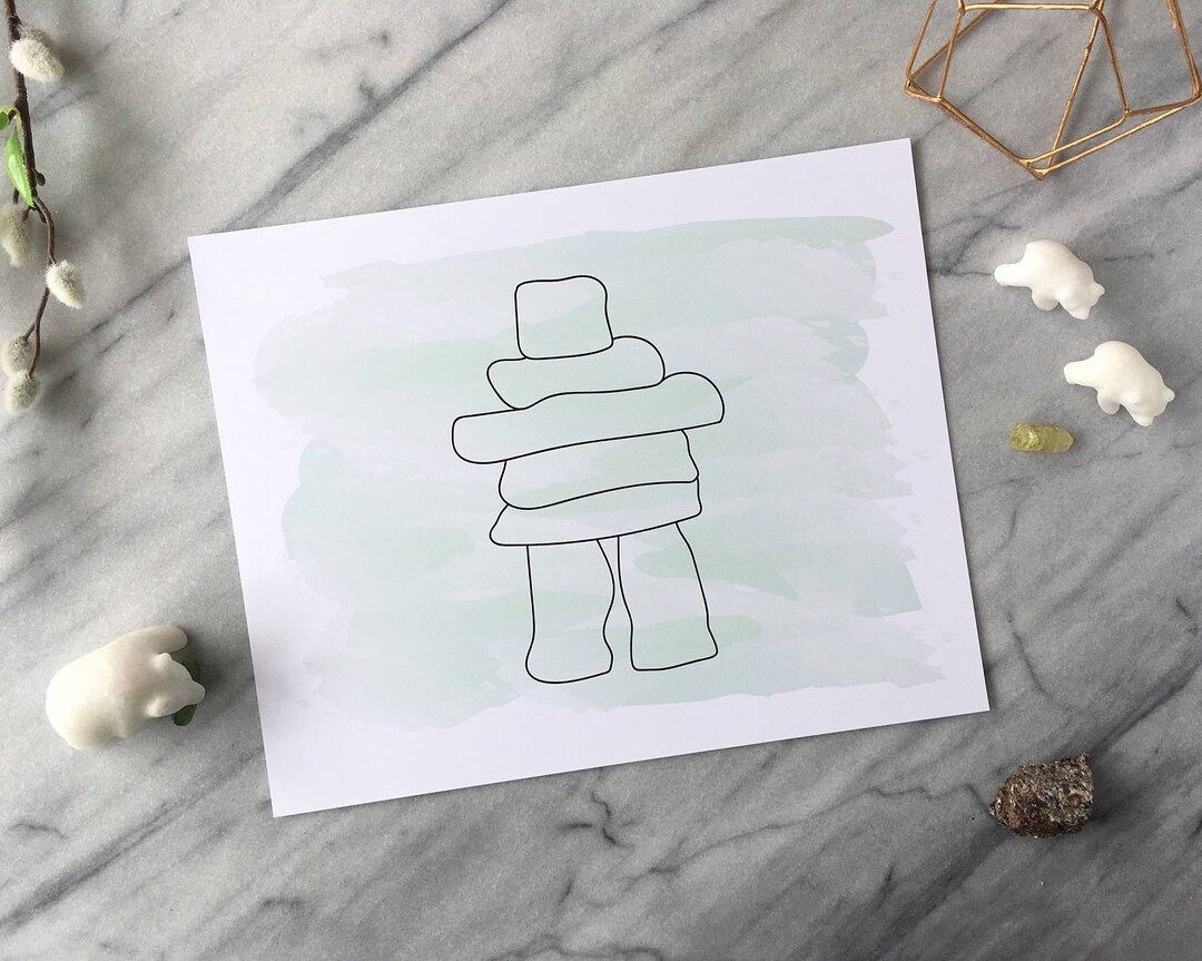 Inuksuk Art Print Inuksuk Wall Decor Indigenous Art Inuit Art Etsy