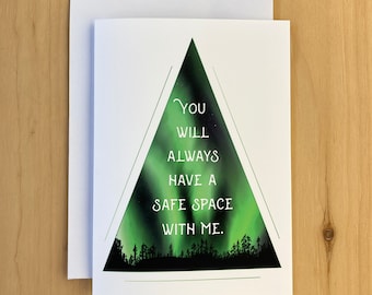 Encouragement Greeting Card, Empathy Card, 2SLGBTQIA+ Support Gift, Sympathy Card, Get Well Card, Caring Gift, Northern Lights Art Card