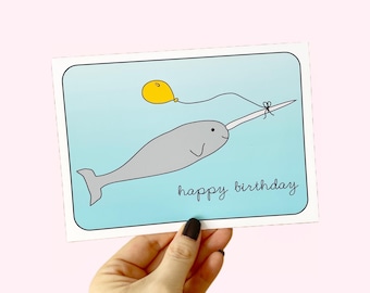 Narwhal Birthday Card: Cheerful Ocean Theme