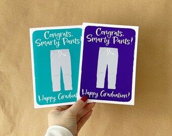 Graduation Card, Congrats Smarty Pants Congratulations Card, Graduation Gift, Grading Gift, School Passing Card