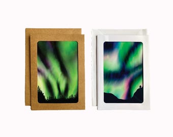 Northern Lights Card: Aurora Borealis Print, Indigenous Art