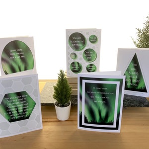 Jeu de cartes de voeux d'encouragement, cartes d'empathie, cadeaux de soutien, jeu de cartes de sympathie, carte rétablissement, cadeau de soins, cartes d'art aurores boréales