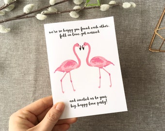 Funny Wedding Card Wedding Gift Wedding Shower Flamingo Card Wedding Card for Friends Wedding Card for Family LGBTQ Wedding Card Fun Wedding