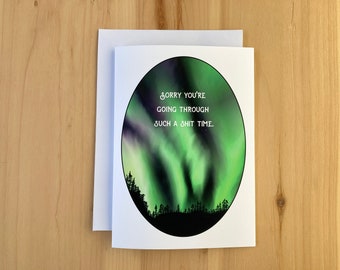 Sympathy Card, Get Well Card,  Encouragement Greeting Card, Empathy Card, 2SLGBTQIA+ Support Gift, Caring Gift, Northern Lights Art Card