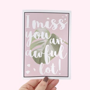 Carte vous manquez, cadeau de l'amitié, carte relation longue distance, cadeau pour elle, cadeau pour lui, carte de voeux faite main