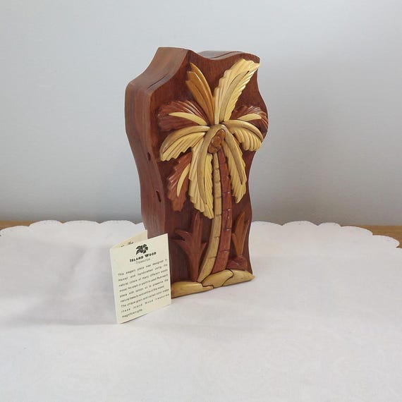 Wooden Palm Tree Puzzle Box