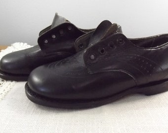 Unisex Boys/Girls, NOS Leather Children's Shoes, Black Lace Up, Quality Leather Shoes for Photo Shoot, Props, Costume Shoes