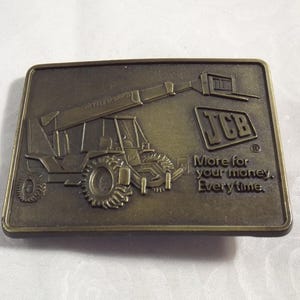 Vintage JCB Agriculture Industry Belt Buckle Advertising Farming Buckle