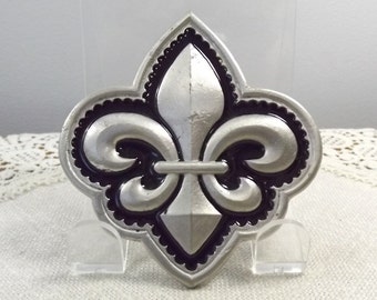 Véritable boucle de ceinture Mobtown Chicago Fleur de Lis NOS