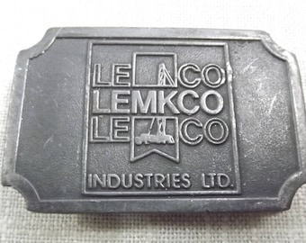 Vintage Oil Field Belt Buckle Silver Tone Lemkco Industries LTD., Collectible Oil Field Industry Buckle