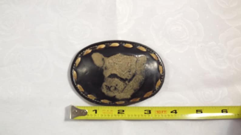 Tony Lama Distressed Leather Calf Belt Buckle 4812 Bild 3