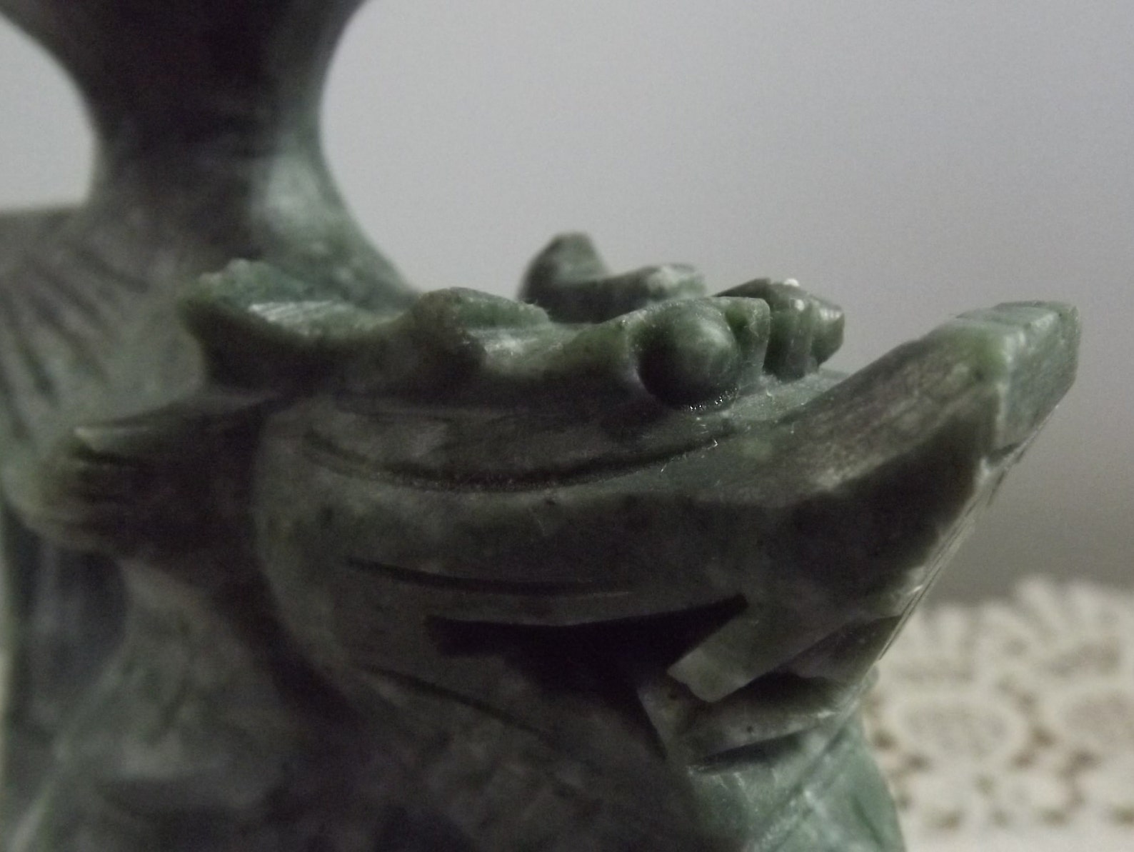 Vintage Chinese Carved Soapstone Dragonlike Figure Etsy