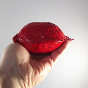 Vintage Distressed Red Cast Iron Nut Cracker