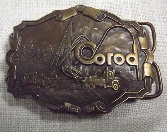 Vintage Distressed Corod Company Oilfield Sector Belt Buckle, Advertising Promotion Buckle