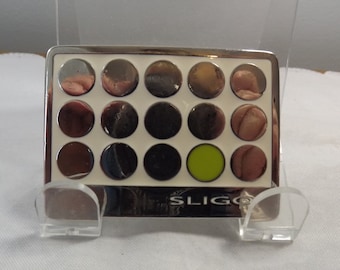 Distressed Sligo Belt Buckle, Yellowish-green, Silver, and Creamy White Designer Buckle