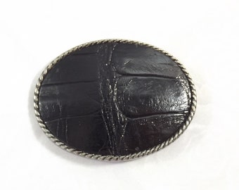 Vintage Python Skin Belt Buckle, Artisan Buckle