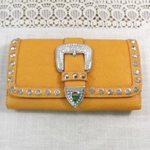 Portefeuille unisexe style sud-ouest en similicuir vintage Western Wear « Iced Out »