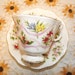 Vintage OUR EMBLEMS DEAR 1980s Tea Cup and Saucer, Royal Albert, Featuring Canadian Provincial Flowers 