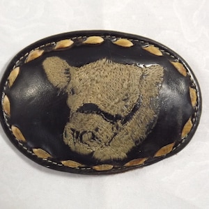 Tony Lama Distressed Leather Calf Belt Buckle 4812 Bild 1