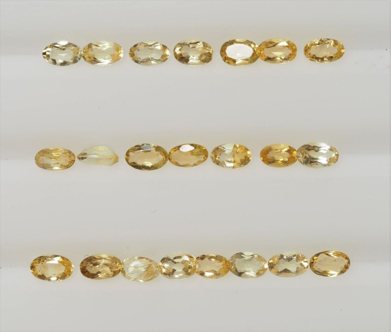 Lot of 22 Genuine OVAL CUT CITRINE November Birthstone Gemstones