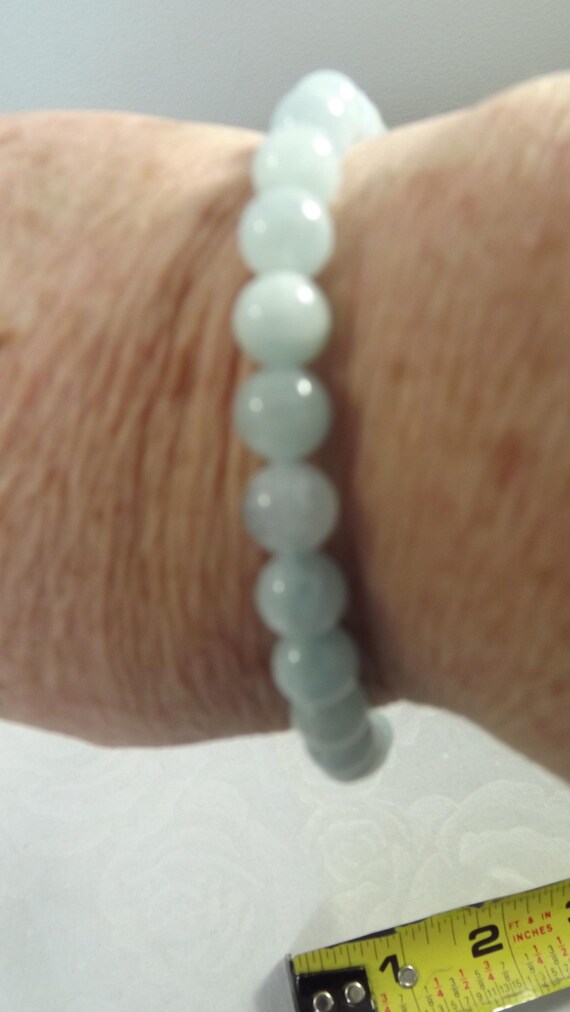 Genuine Aquamarine 8mm Bead Bracelet View 5