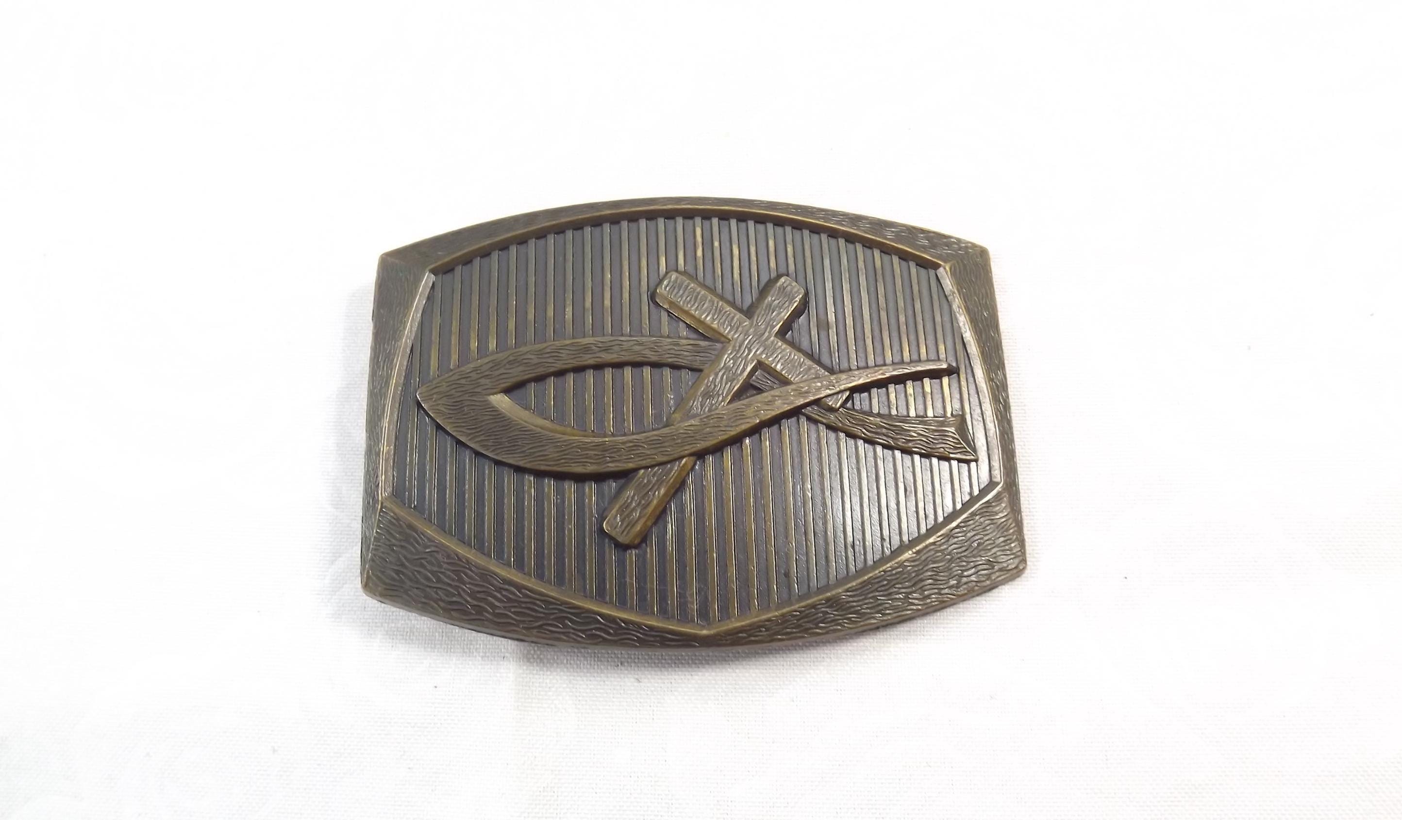 1976 Jesus Fish and Cross Belt Buckle - Etsy