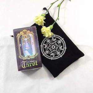 Holographique A.E. Waite, NOUVEAU jeu de tarot scellé et sac de rangement en velours