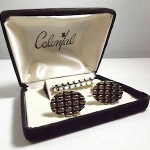 Cuff Links and Tie Bar Clip Set, Gorgeous Glam for your Vintage Wardrobe