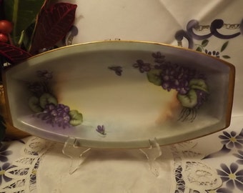 Antique Hand-Painted Noritake Celery Dish, Beautiful Bone China, Divine Dieter's Dish- Bring on the Raw Veggies