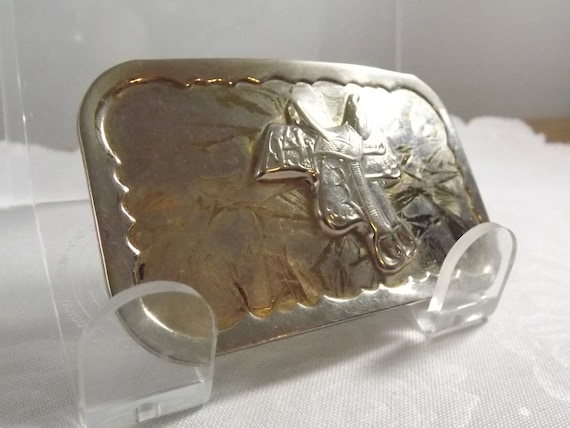 Western Saddle Belt Buckle View 3