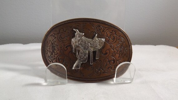 Western Saddle Belt Buckle with a Southwestern Flare