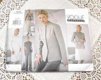 Vogue Wardrobe Sewing Pattern 2076 SZ 12-14-16 Misses Easy Patterns