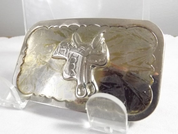 Western Saddle Belt Buckle View 2