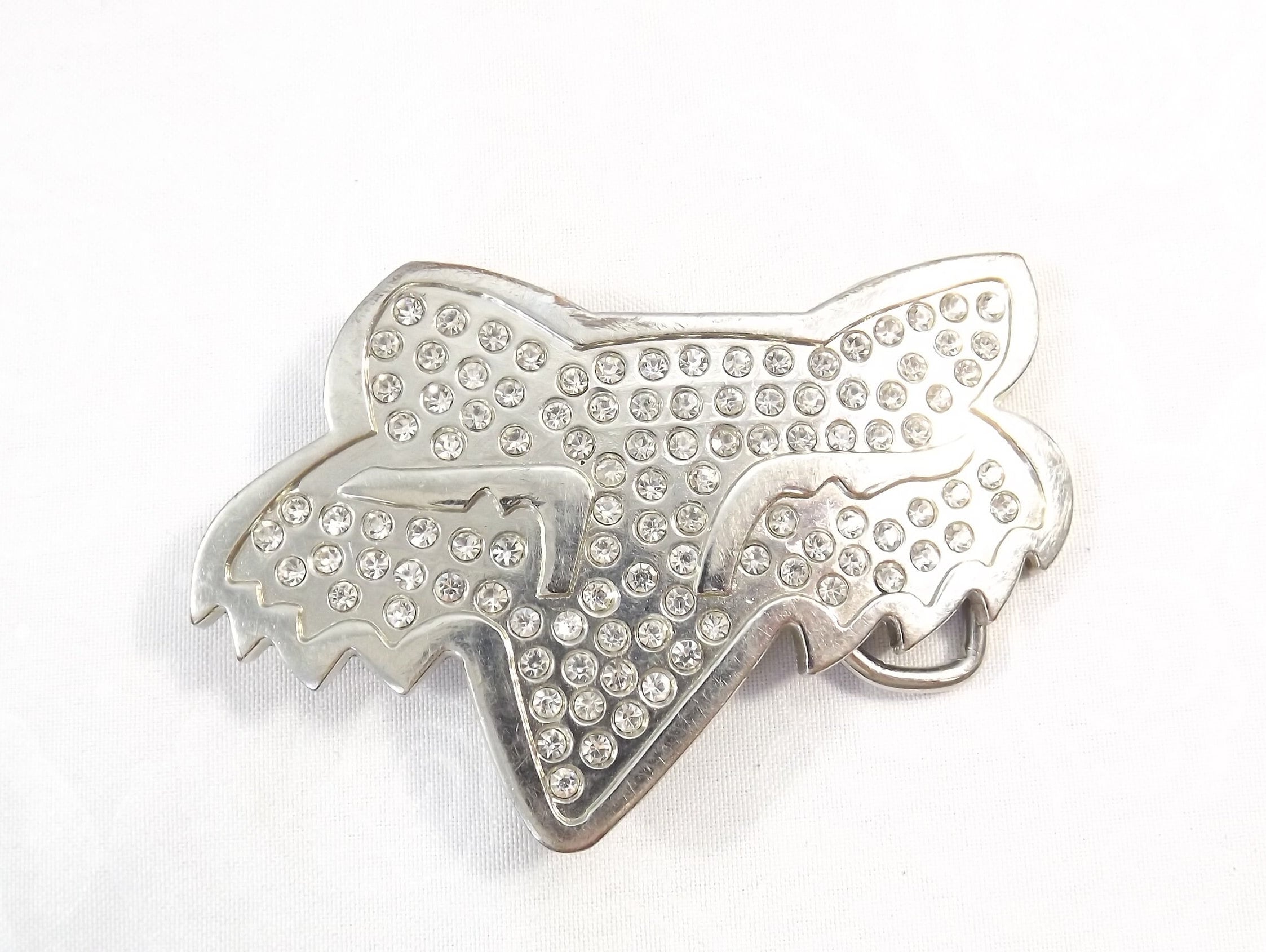 Rhinestone Fox-shaped Silver Tone Belt Buckle - Etsy Sweden