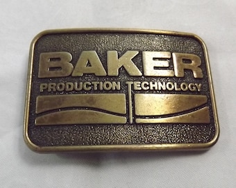 Vintage Baker Production Technology, Advertising Collectible Belt Buckle