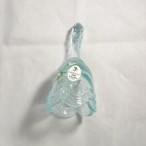 Fenton Glass Blue Hand-painted Bell with Flowers, 100 Years!