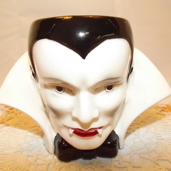 Dracula Hand-Painted Toby Mug by Sigma The Tastesetter Designed by Meadow, Goth Mug for Fans of Vlad (Vladimir) Dracul Tepes
