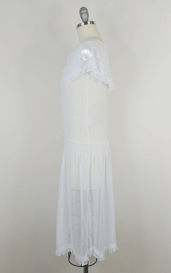 1920s Pilgrim Collar White Cotton Lawn Dress | Vi… - image 6