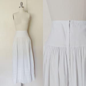 Victorian Summer White Cotton Lace Petticoat | White Maxi Skirt