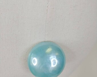 Boucles D'oreilles Clips Vintage Années 60-70 - Plastique Bleu Ciel - Authentique - Occasion