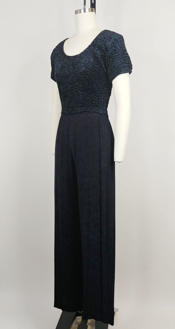 1990s Cache Black Stretch Velvet Jumpsuit | Vinta… - image 6