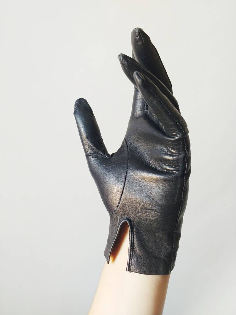 1960s Black Leather Driving Gloves Vintage 60s Wrist Gloves - Etsy