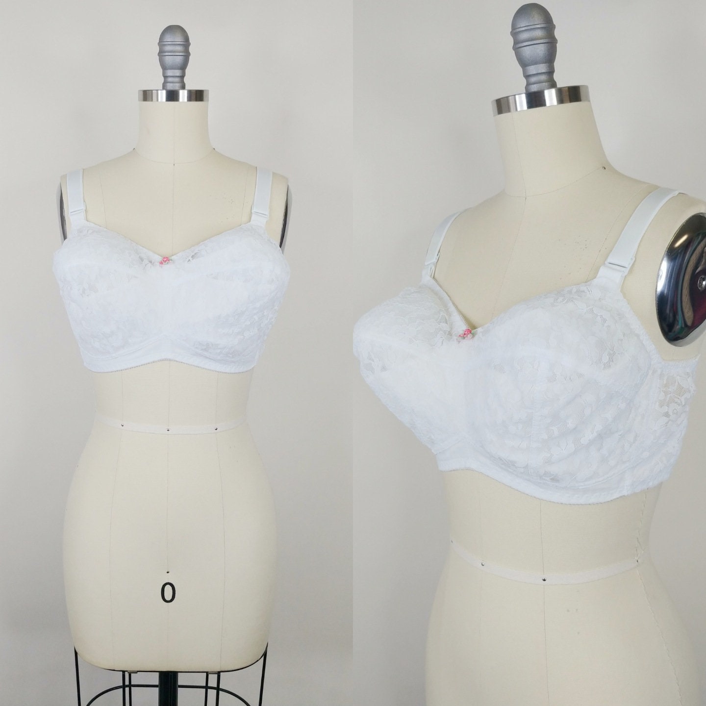 Vintage 1970's Baby Blue Montgomery Ward carol Brent Lace Cup Bra 34A 