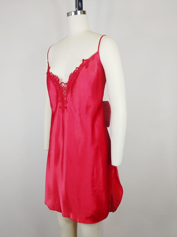 1990s Red Satin Nightgown | Vintage 90s Volup Bia… - image 4