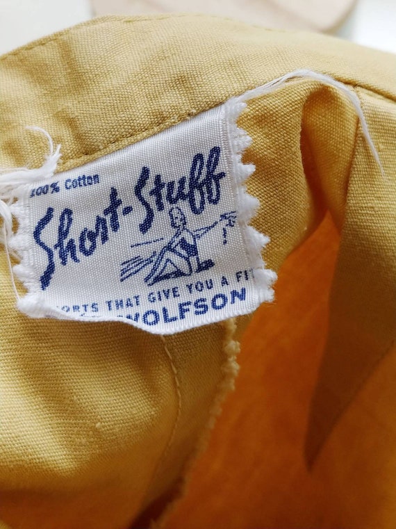 1950s Mustard Yellow Cotton Shorts | Vintage 50s … - image 7